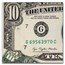 1977-A (G-Chicago) $10 FRN AU-58 EPQ PMG(Fr#2024-G)Butterfly Fold